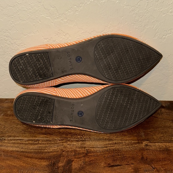 Rothy’s Orange Sherbet The Points Flats Shoes 7 - Picture 7 of 10